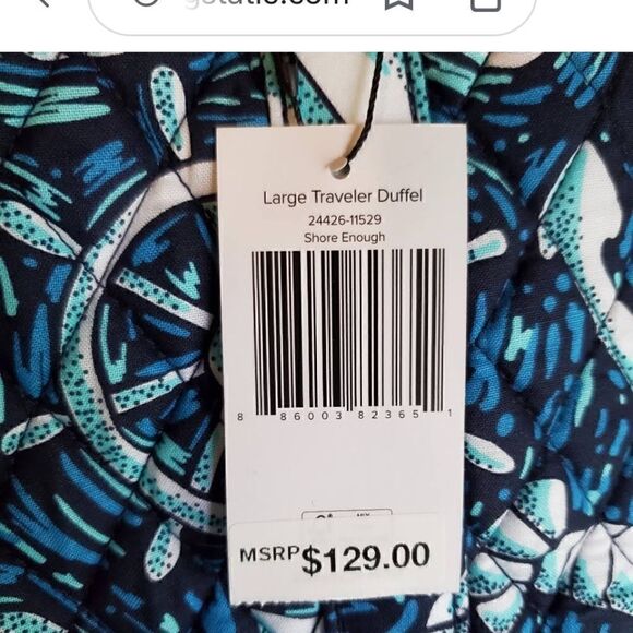 Vera Bradley Shore Enough large traveler duffel bag NWOT - Picture 5 of 14